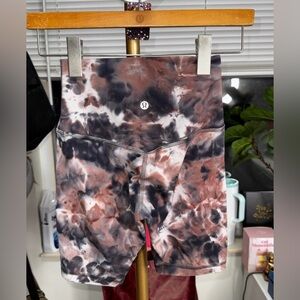 Lululemon Align HR Short 8" Diamond Dye Seashell Smoky Topaz Graphite Grey